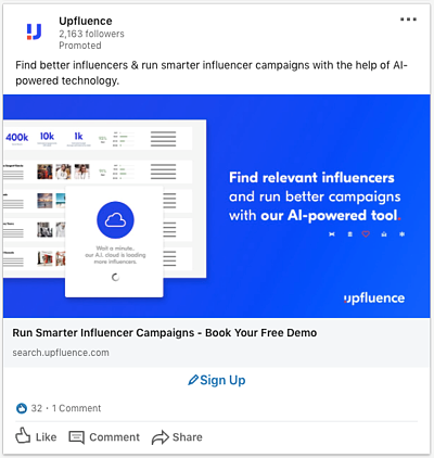 Actualizaciones patrocinadas de Linkedin 