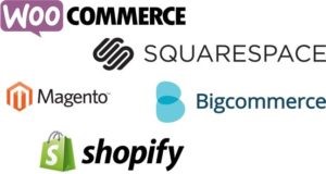 Image of eCommerce platforms and their logos.